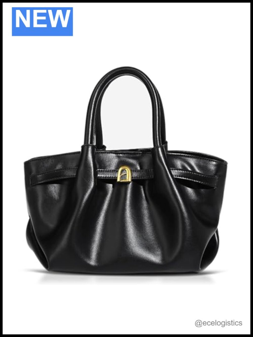 Women's Large Leather Tote Bag, Shoulder Handbag with Pockets, Vintage Purse